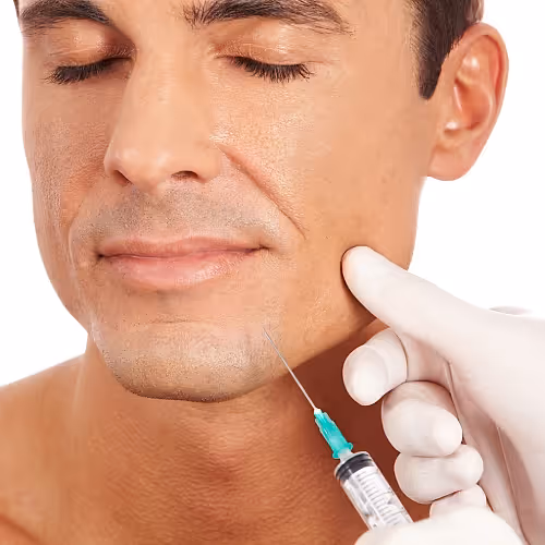 Licensed nurse carefully administering Dysport injections during a wellness session.