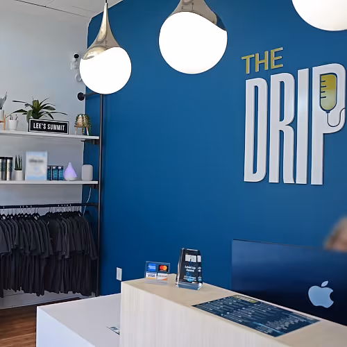 Front desk at The DRIPBaR Hammond with staff ready to assist clients, ensuring a smooth and welcoming check-in process.